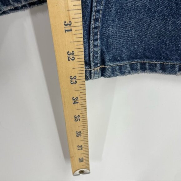 Zara High Waisted Flare Jeans Full Length Dark Blue Wash Size 2 4365 210 401 - Picture 8 of 10